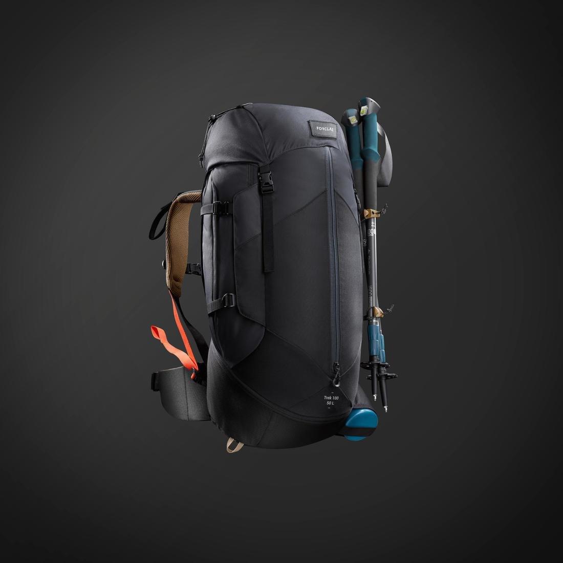 Mens Trekking Backpack - Mt 100 Easyfit, Grey, No Color, large image number 1