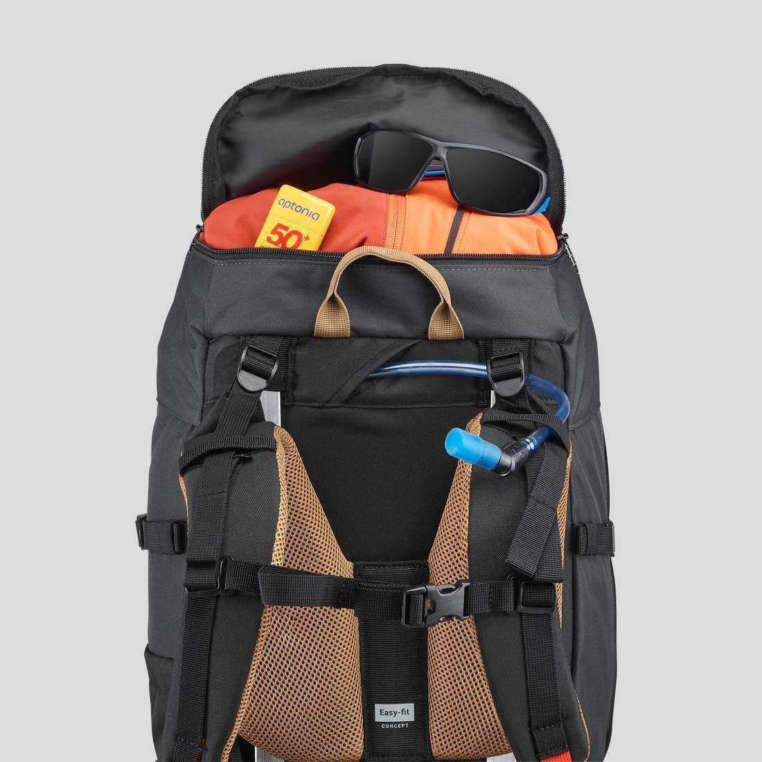 Mens Trekking Backpack - Mt 100 Easyfit, Grey, No Color, large image number 8