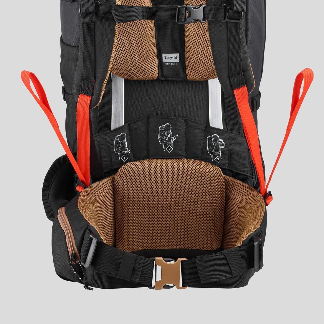 Mens Trekking Backpack - Mt 100 Easyfit, Grey, No Color, large image number 9