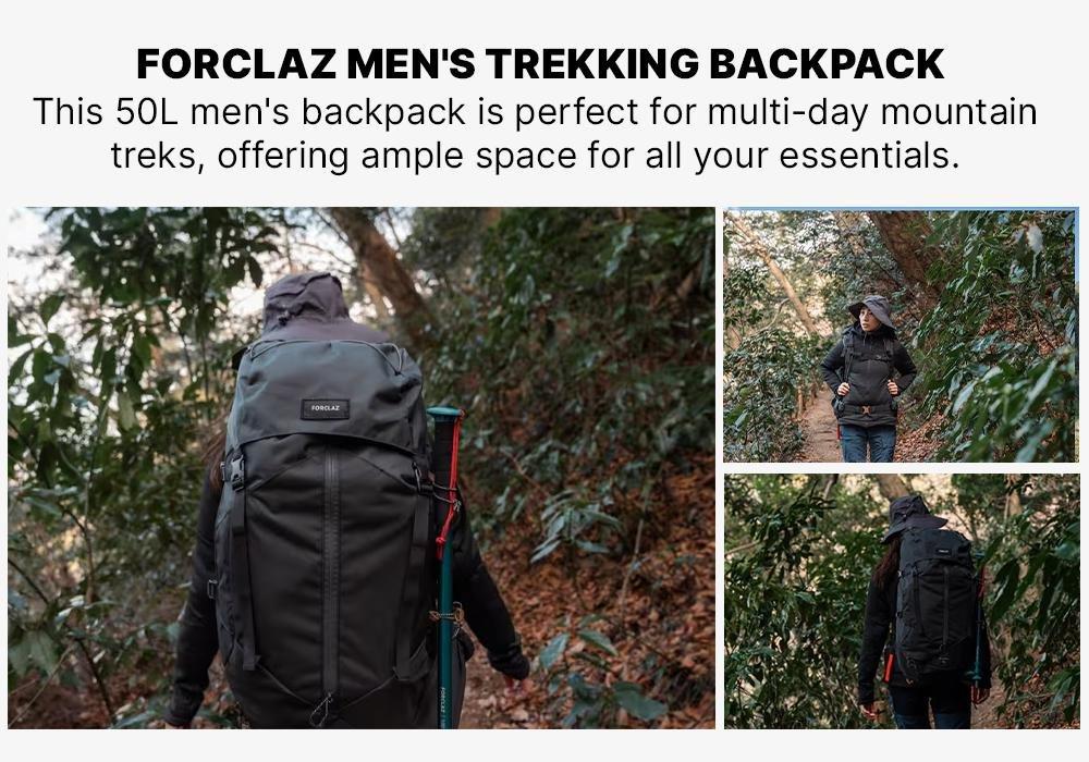 Mens Trekking Backpack - Mt 100 Easyfit, Grey, No Color, medium