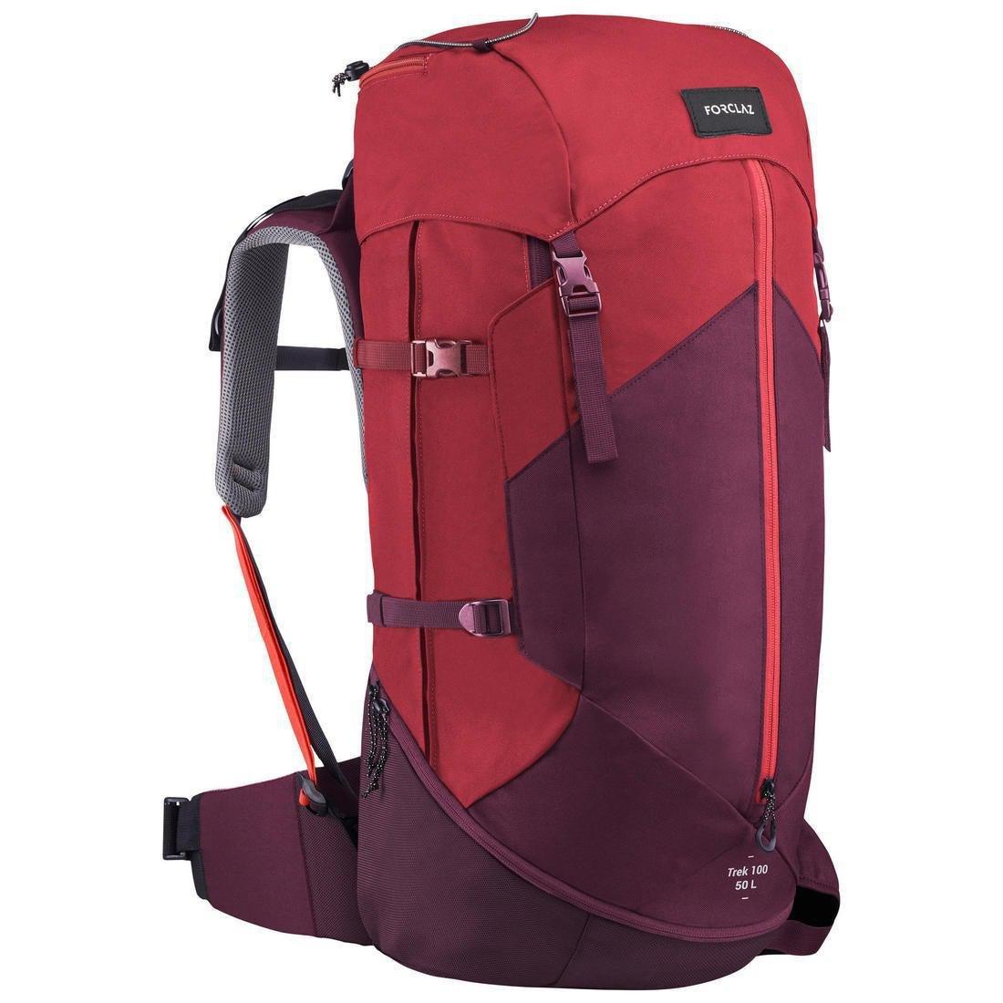 Women Trekking Backpack- Mt 100 Easyfit, Red, No Color, large image number 2