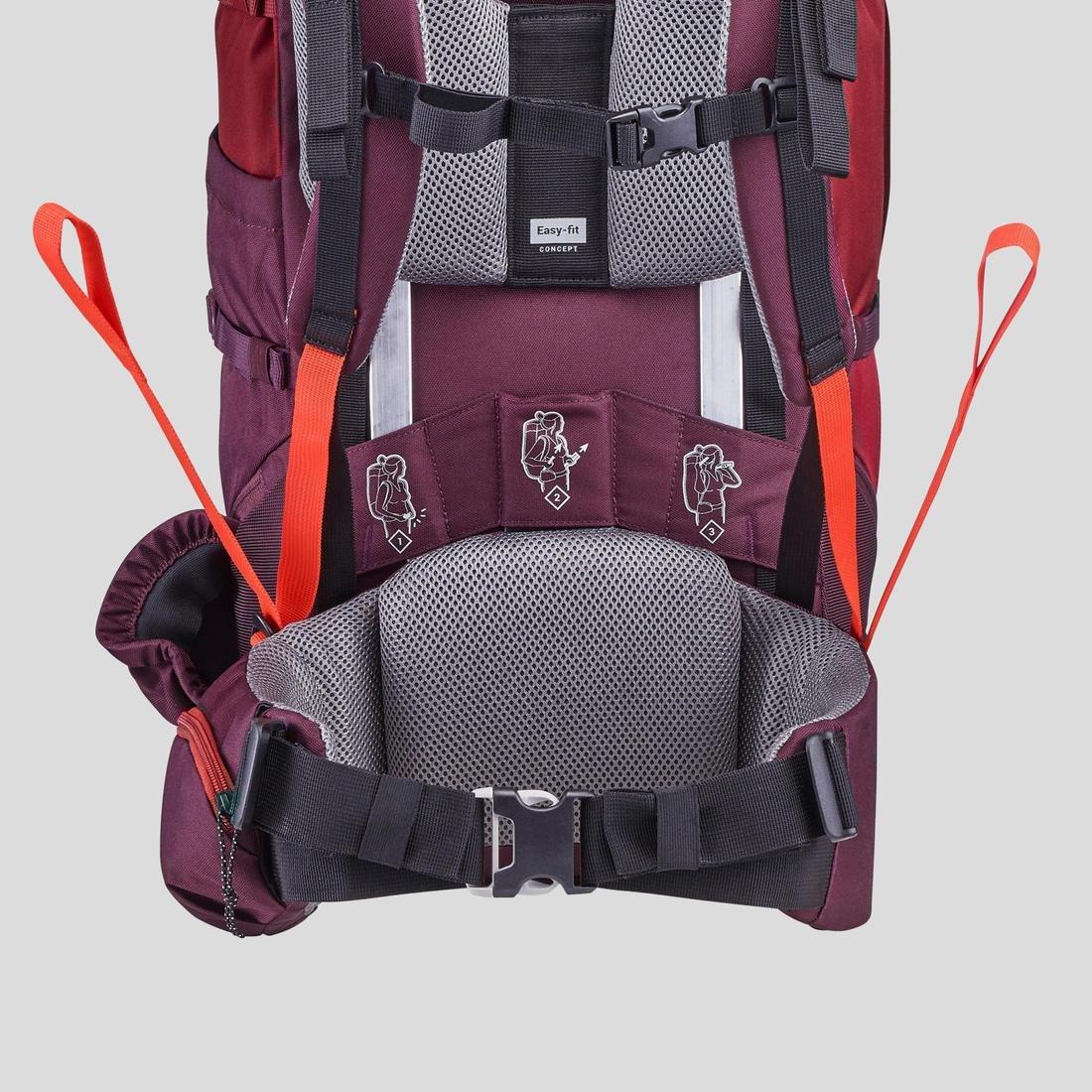 Women Trekking Backpack- Mt 100 Easyfit, Red, No Color, large image number 3