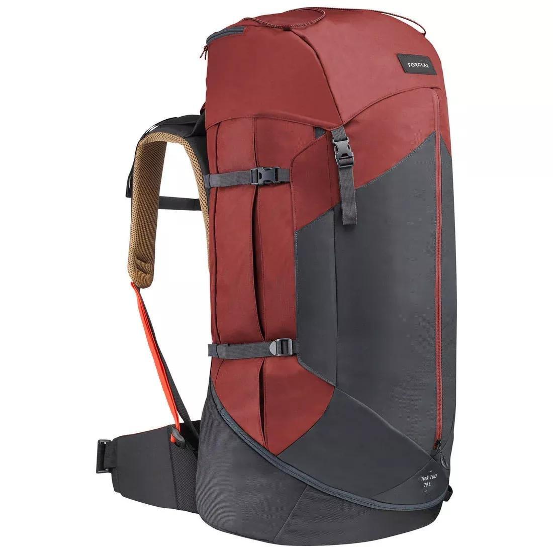 Men's  Treakking Backpack - MT100 Easyfit, Mahogany, No Color, large image number 0