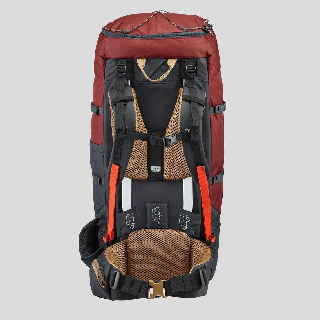 Men's  Treakking Backpack - MT100 Easyfit, Mahogany, No Color, large image number 3