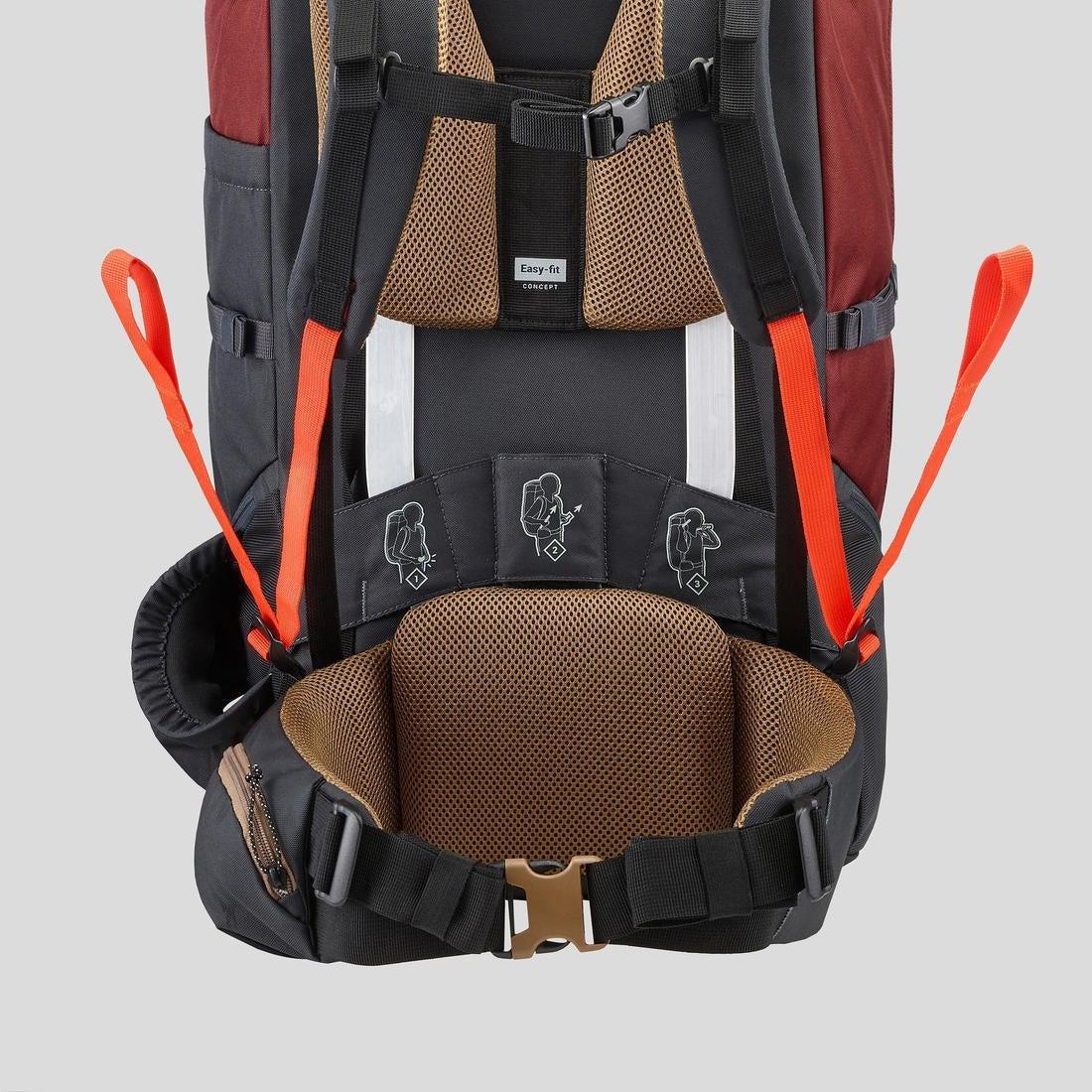 Men's  Treakking Backpack - MT100 Easyfit, Mahogany, No Color, large image number 8