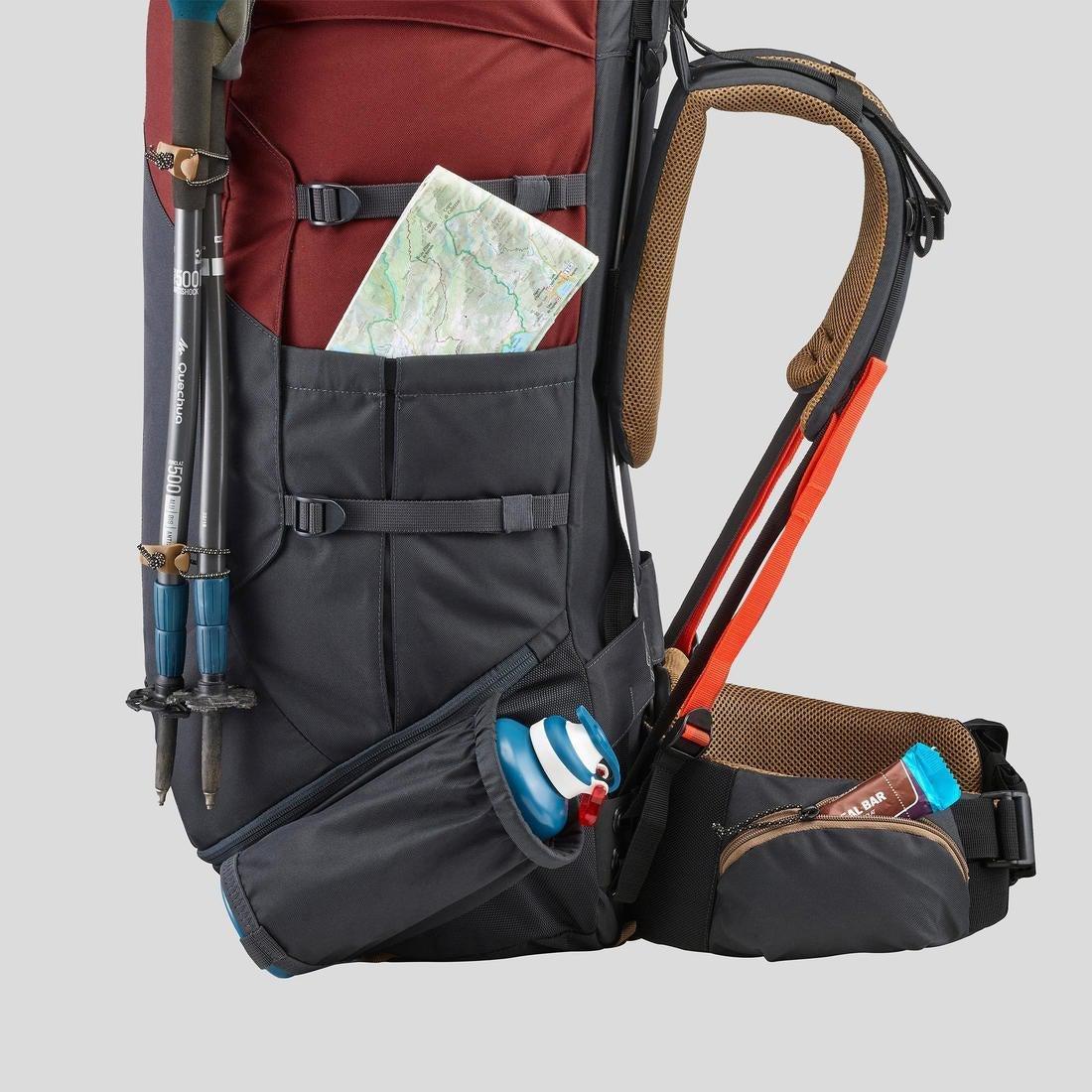 Men's  Treakking Backpack - MT100 Easyfit, Mahogany, No Color, large image number 9
