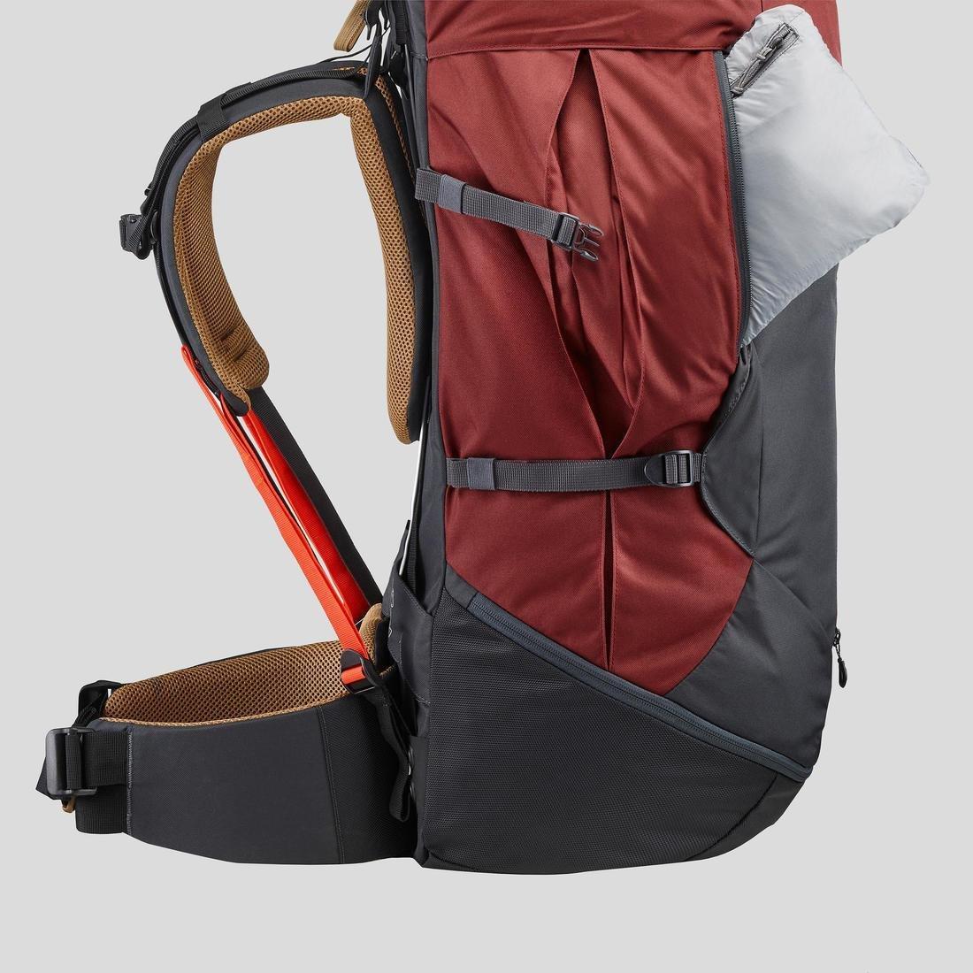 Men's  Treakking Backpack - MT100 Easyfit, Mahogany, No Color, large image number 10