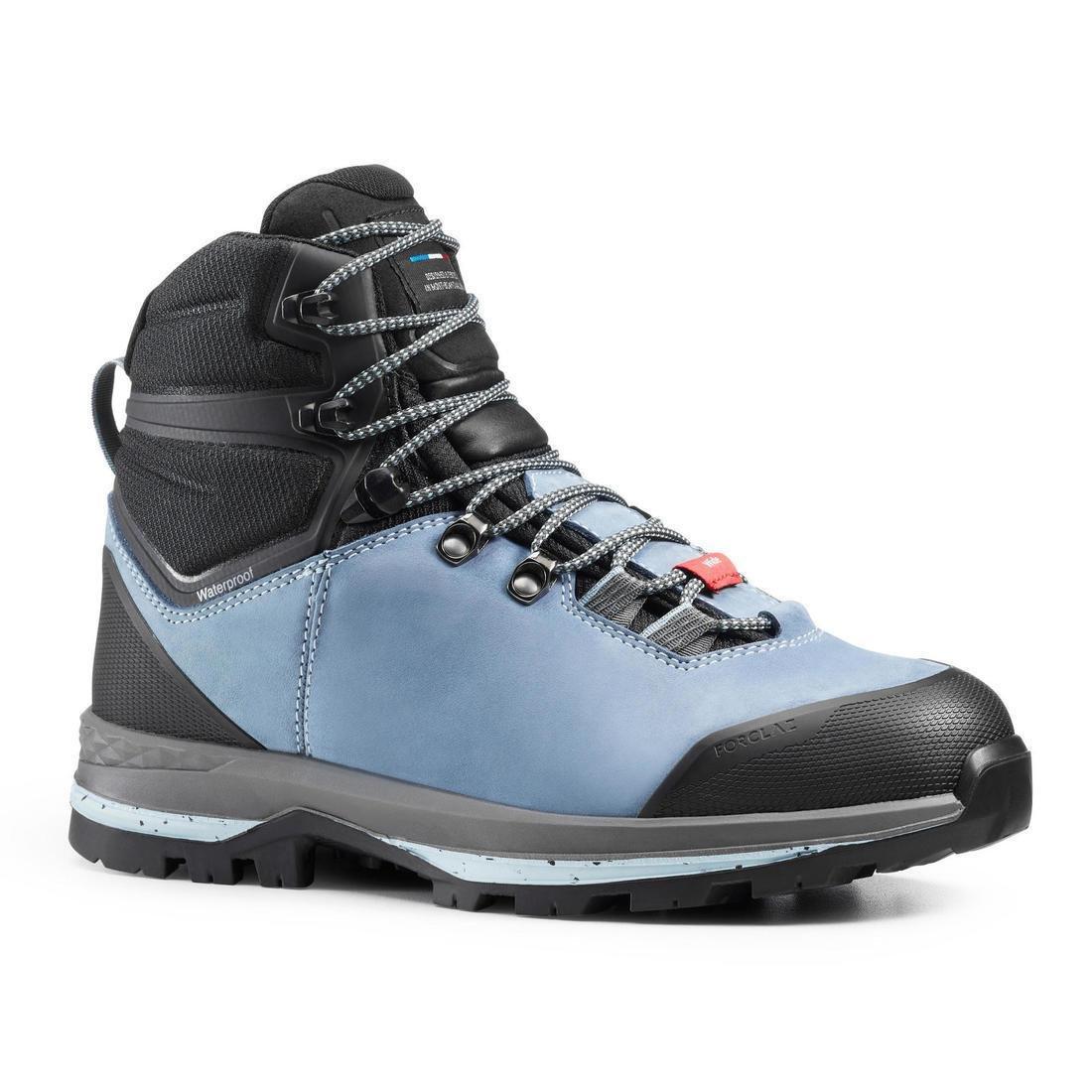 Forclaz Long Leather Walking Boots Womens تسوق STORM BLUE Women's