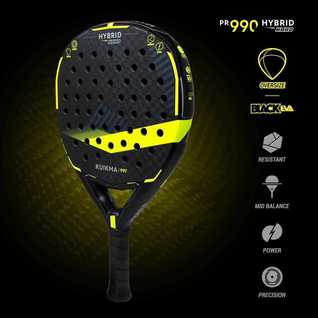 Adult Padel Racket Pr 990 Hybrid Hard, Yellow, No Color, large image number 4