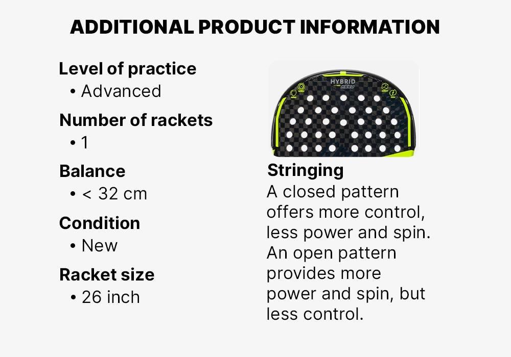 Adult Padel Racket Pr 990 Hybrid Hard, Yellow, No Color, large image number 14