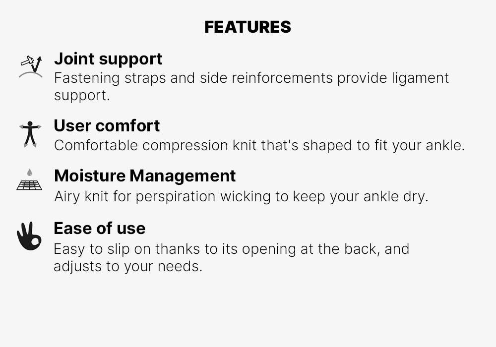 1/2 Strong 500 Men's/Women's Right/Left Ankle Ligament Support - Black, Dark Grey, No Color, medium