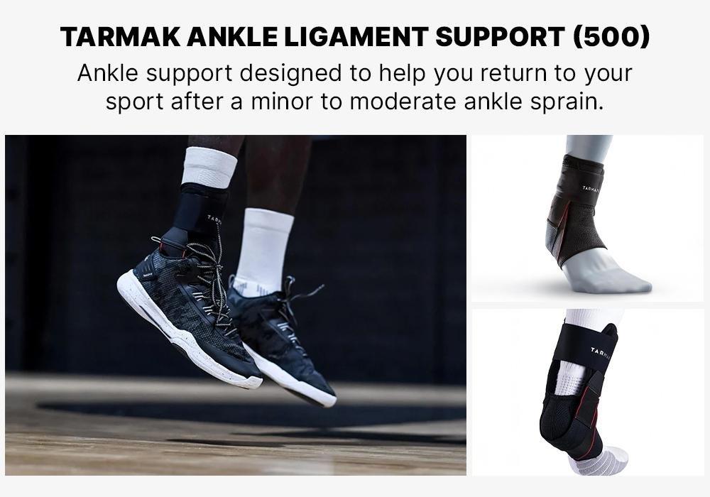 1/2 Strong 500 Men's/Women's Right/Left Ankle Ligament Support - Black, Dark Grey, No Color, medium