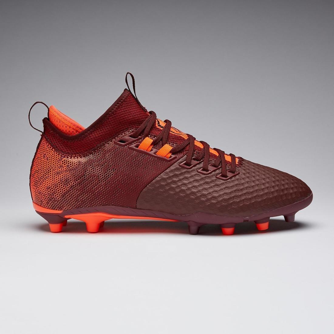 Adult Firm Ground Football Boots Agility 900 Mesh Mid, Fluo Blood Orange, , large image number 1