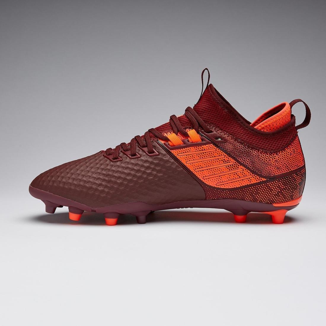 Adult Firm Ground Football Boots Agility 900 Mesh Mid, Fluo Blood Orange, , large image number 2