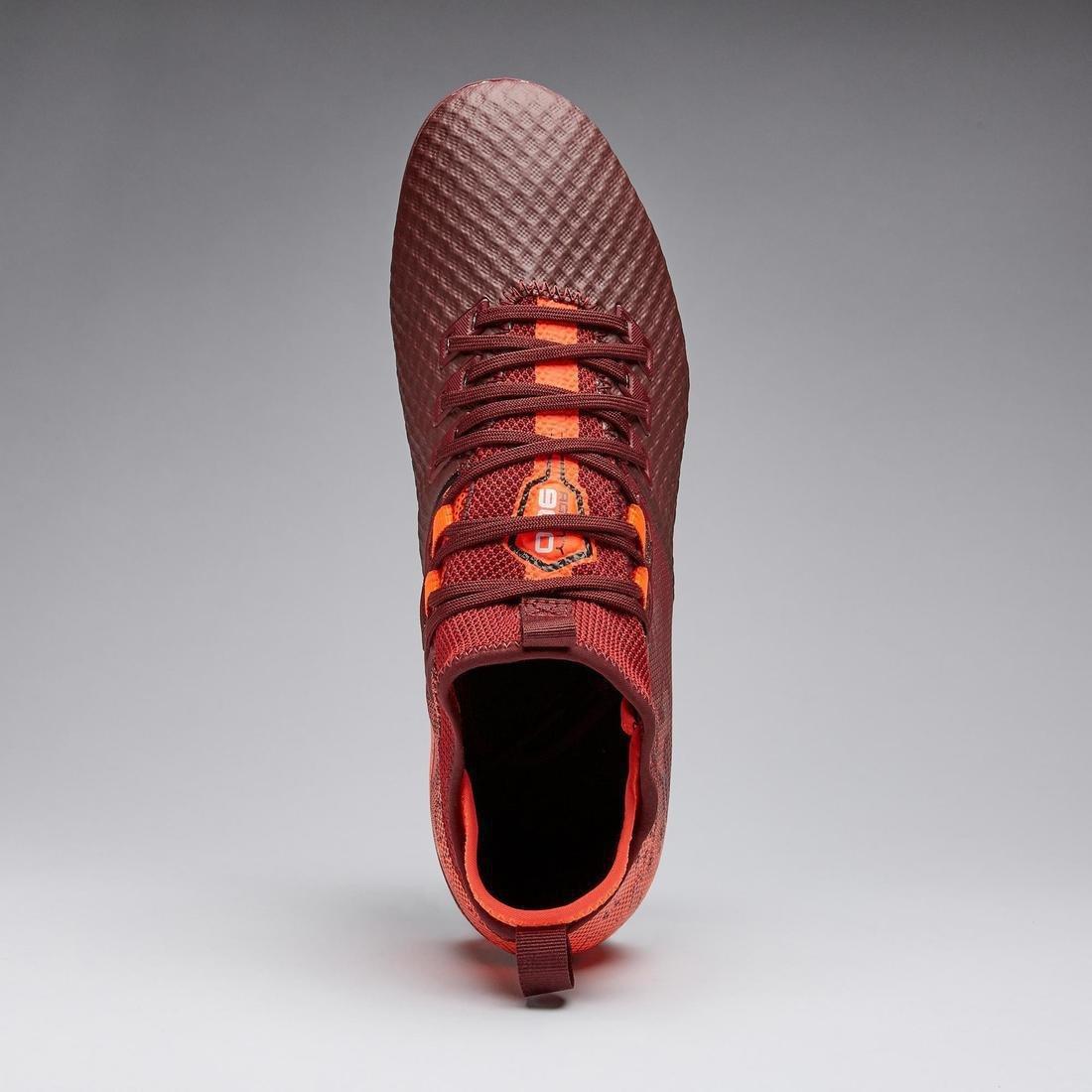 Adult Firm Ground Football Boots Agility 900 Mesh Mid, Fluo Blood Orange, , large image number 4