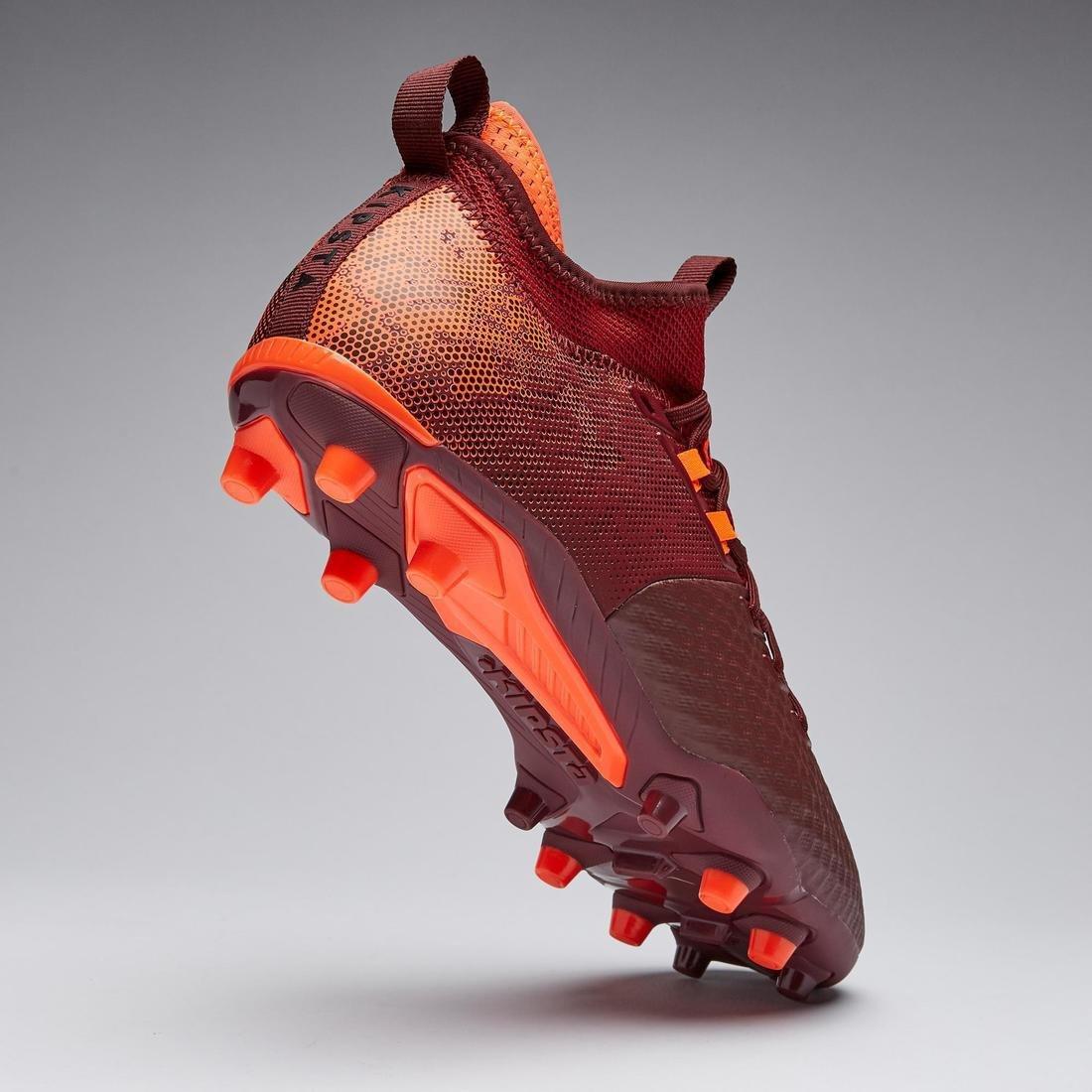 Adult Firm Ground Football Boots Agility 900 Mesh Mid, Fluo Blood Orange, , large image number 7