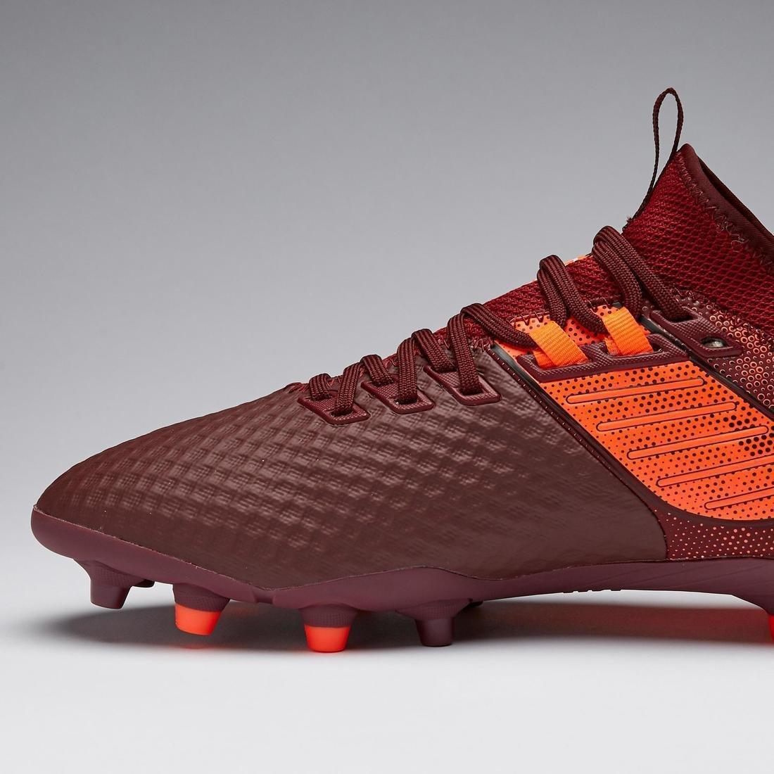 Adult Firm Ground Football Boots Agility 900 Mesh Mid, Fluo Blood Orange, , large image number 8
