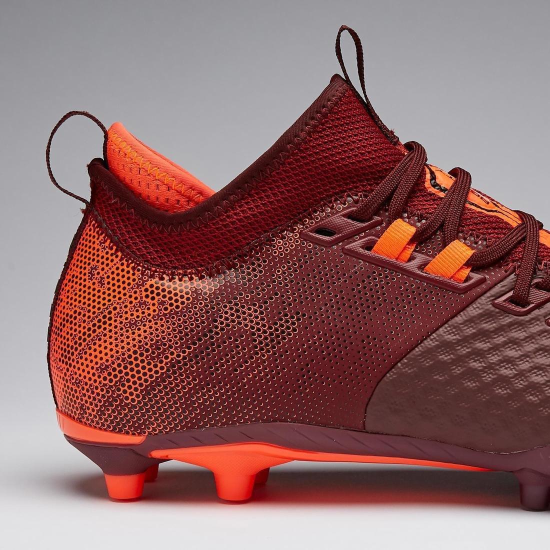 Adult Firm Ground Football Boots Agility 900 Mesh Mid, Fluo Blood Orange, , large image number 9