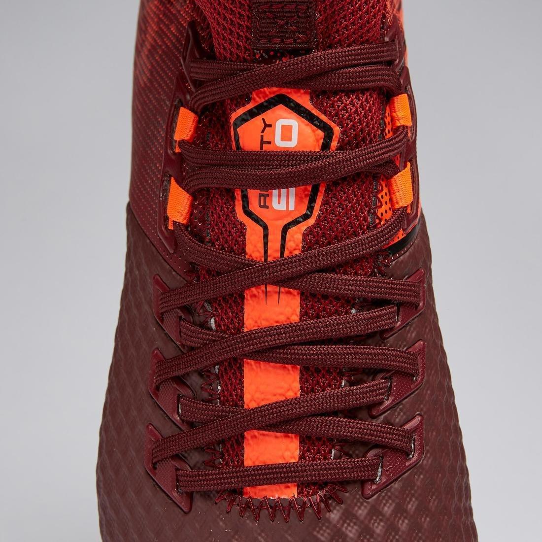 Adult Firm Ground Football Boots Agility 900 Mesh Mid, Fluo Blood Orange, , large image number 10