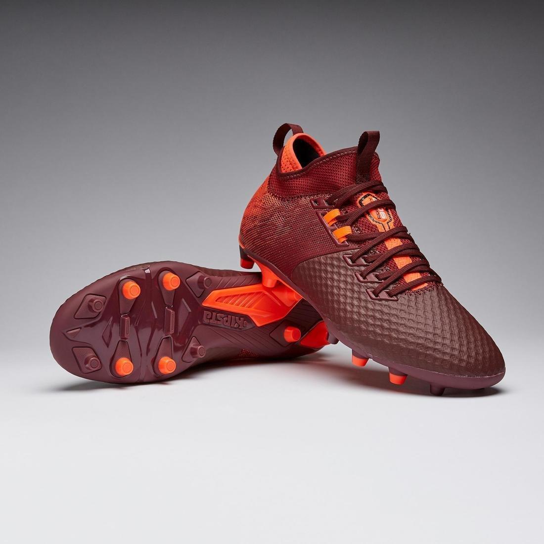 Adult Firm Ground Football Boots Agility 900 Mesh Mid, Fluo Blood Orange, , large image number 12