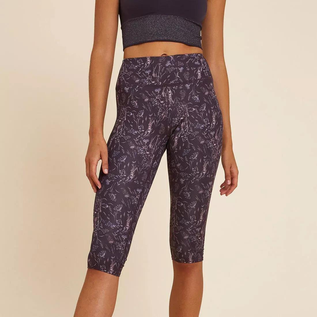 Women Dynamic Yoga Cropped Bottoms, Purple, , large image number 0