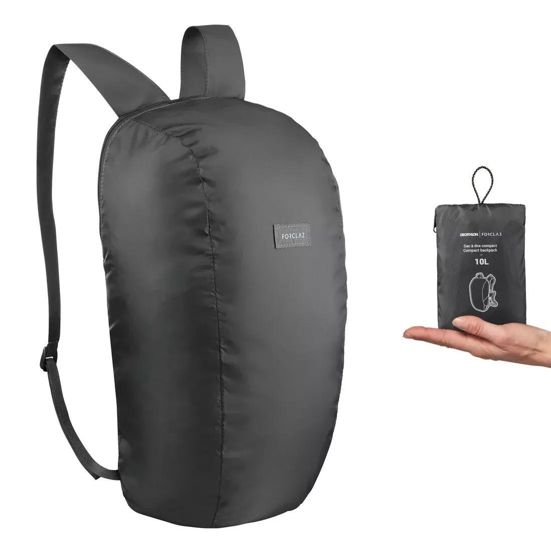 Compact Travel Backpack, Black, No Color, large image number 5