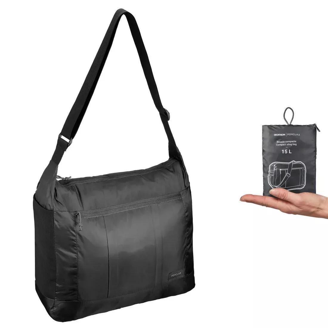 Travel Trekking Compact Messenger Bag - Travel, Black, , medium