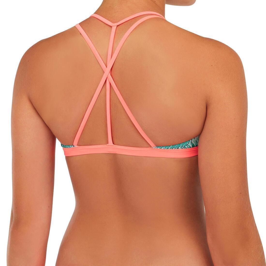 Girl's Surf Swimsuit TOP Bondi 500, Pale Mint, , large image number 2