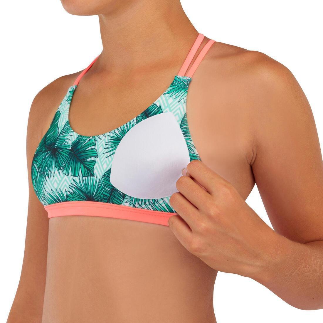 Girl's Surf Swimsuit TOP Bondi 500, Pale Mint, , large image number 7