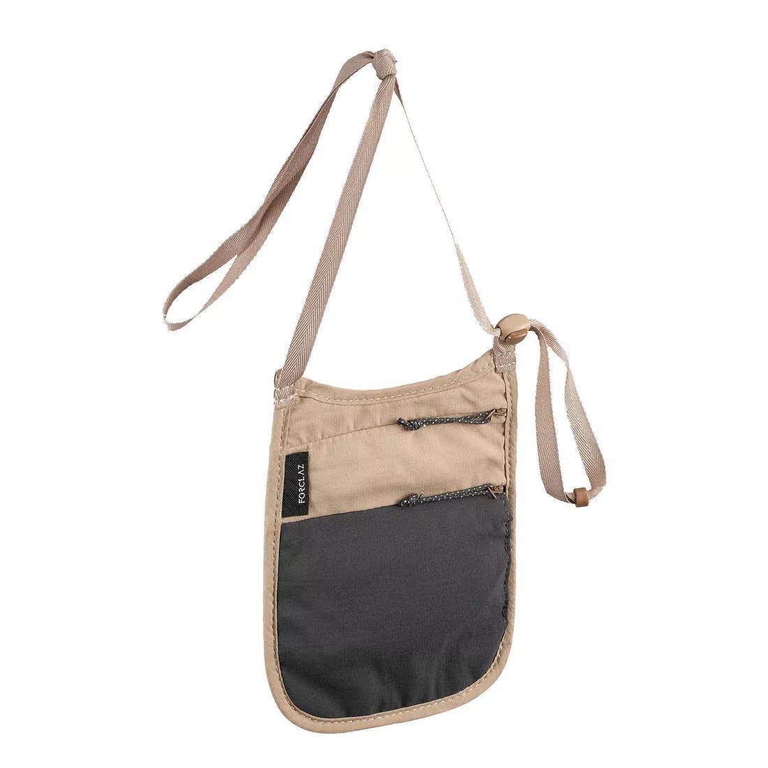 Discreet Travel Neck Pouch, Beige, No Color, medium