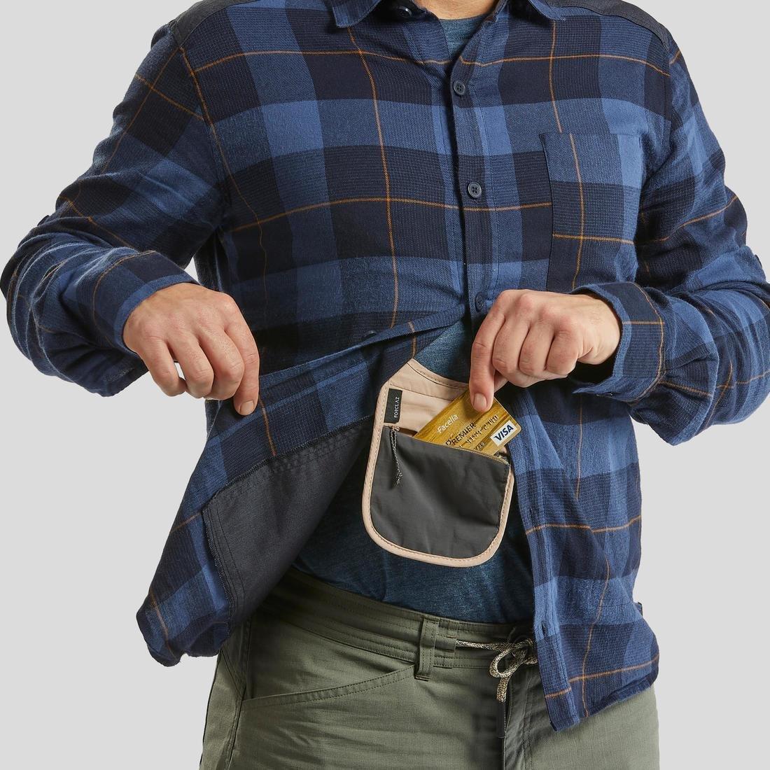 Discreet Travel Neck Pouch, Beige, No Color, large image number 5