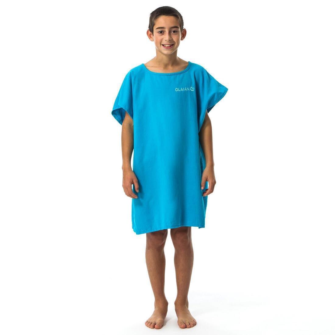 OLAIAN - Kids Surf Poncho 100, Turquoise Blue