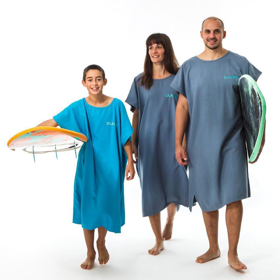 OLAIAN - Kids Surf Poncho 100, Turquoise Blue