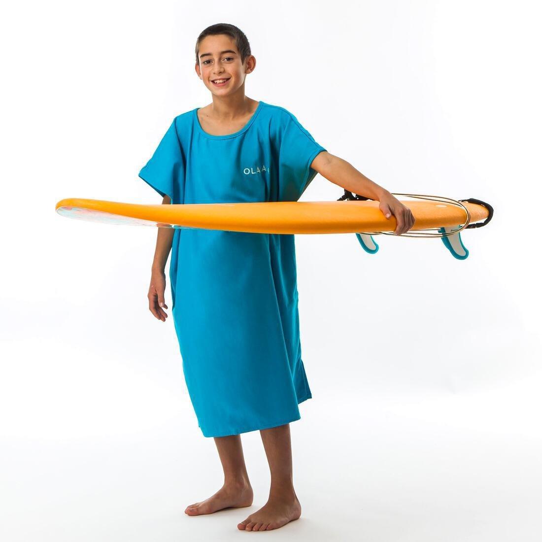 OLAIAN - Kids Surf Poncho 100, Turquoise Blue