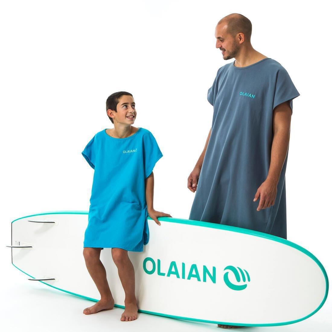 OLAIAN - Kids Surf Poncho 100, Turquoise Blue