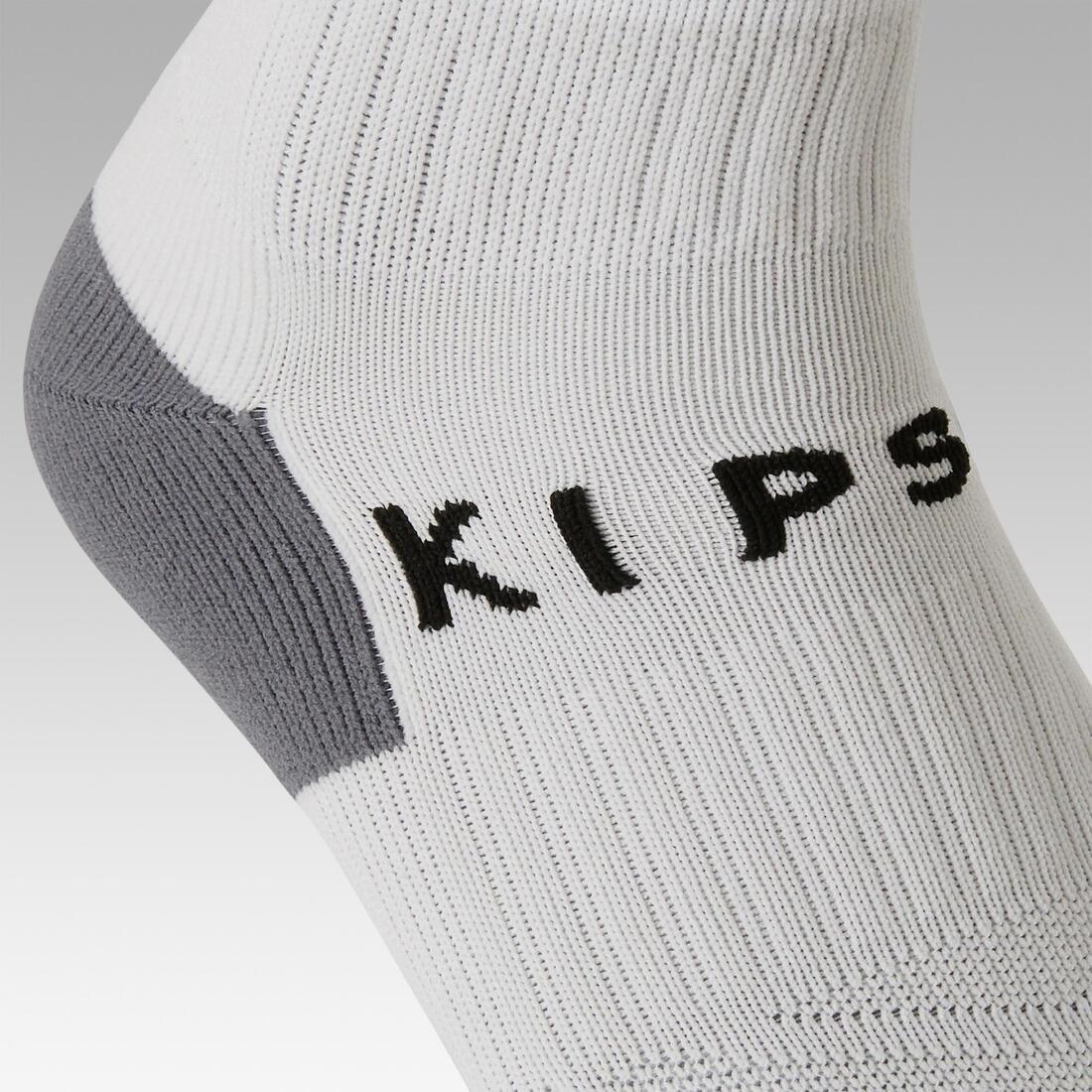 KIPSTA - Kids Football Socks F500 - White With Stripes