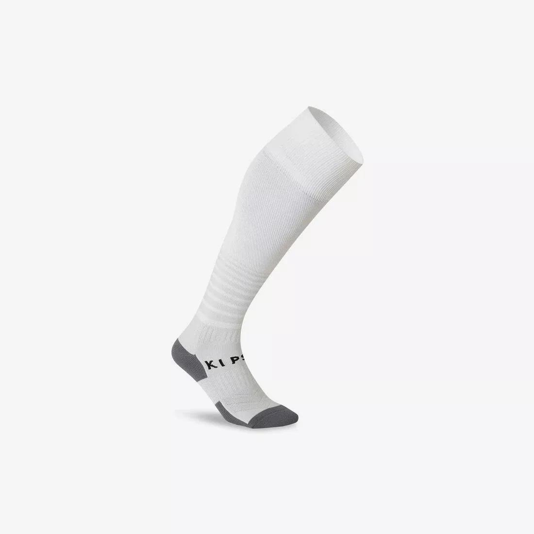 KIPSTA - Kids Football Socks F500 - White With Stripes