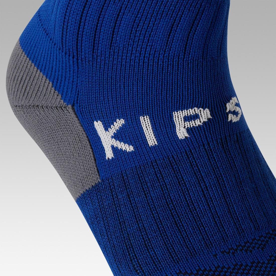 Kids Football Socks F500 - Navy With Stripes, Bright Indigo, , large image number 9