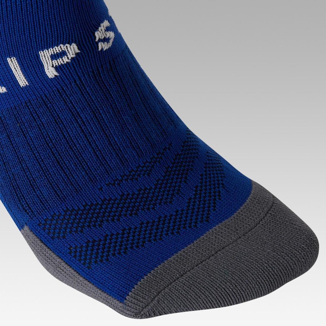 Kids Football Socks F500 - Navy With Stripes, Bright Indigo, , large image number 10