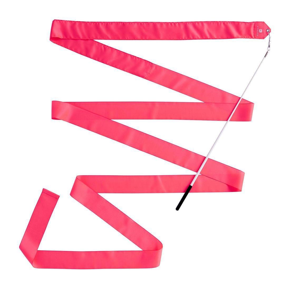 Rhythmic Gymnastics (RG) Ribbon, Fluo Coral Pink, No Color, large image number 0