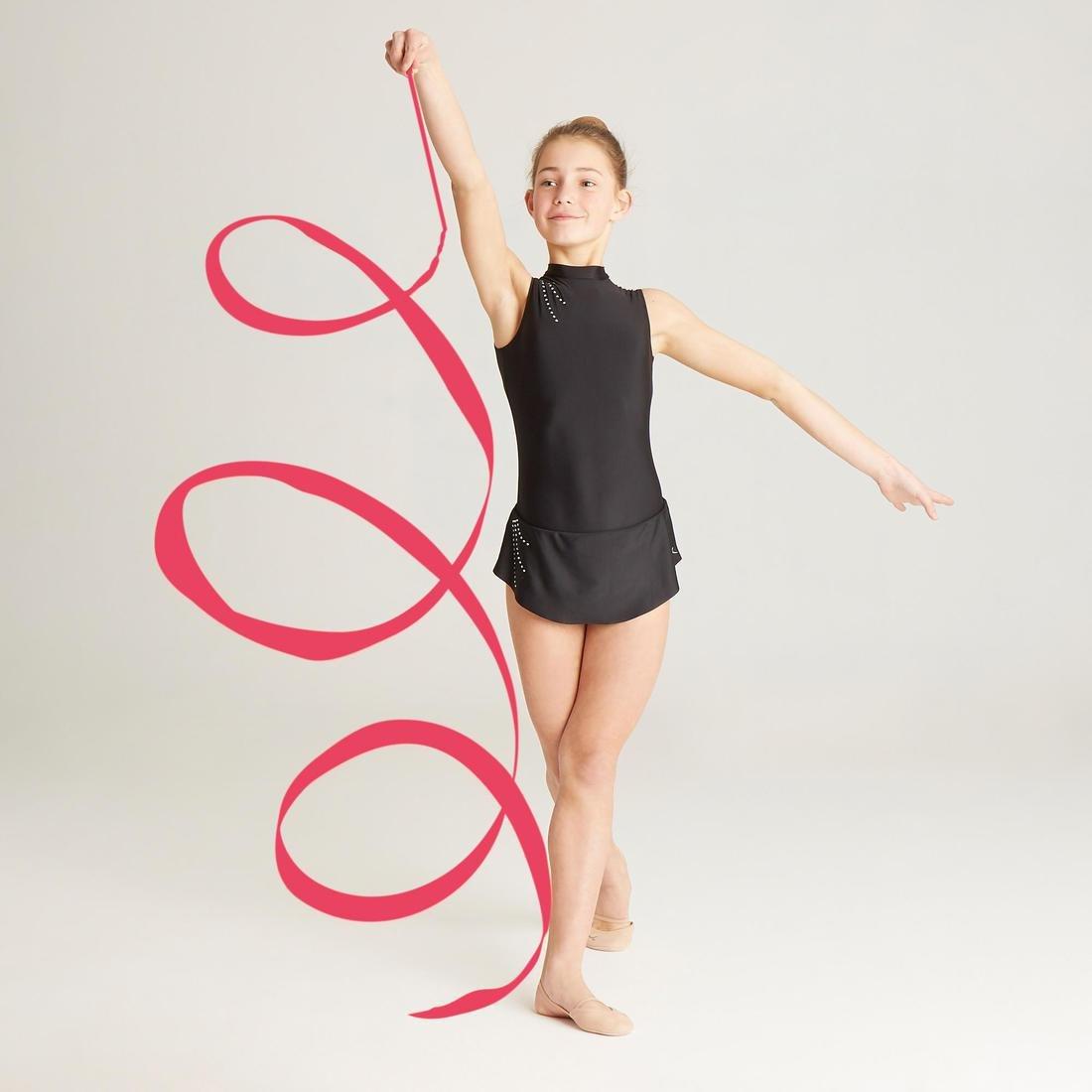 Rhythmic Gymnastics (RG) Ribbon, Fluo Coral Pink, No Color, large image number 4