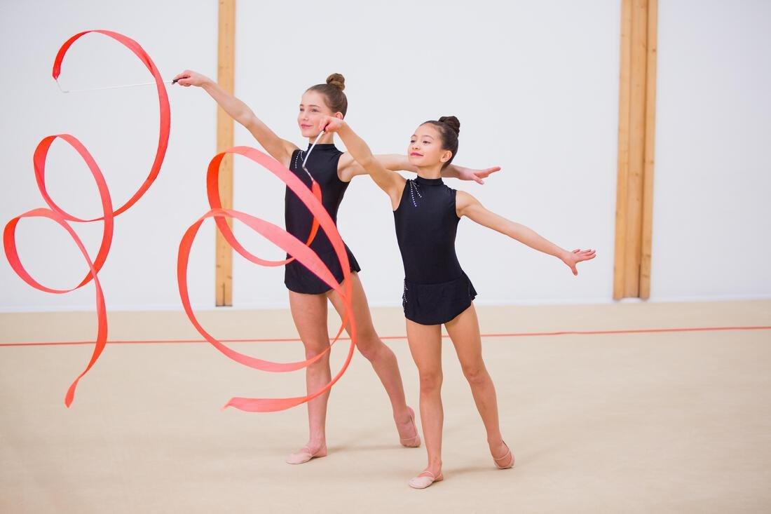 Rhythmic Gymnastics (RG) Ribbon, Fluo Coral Pink, No Color, large image number 6