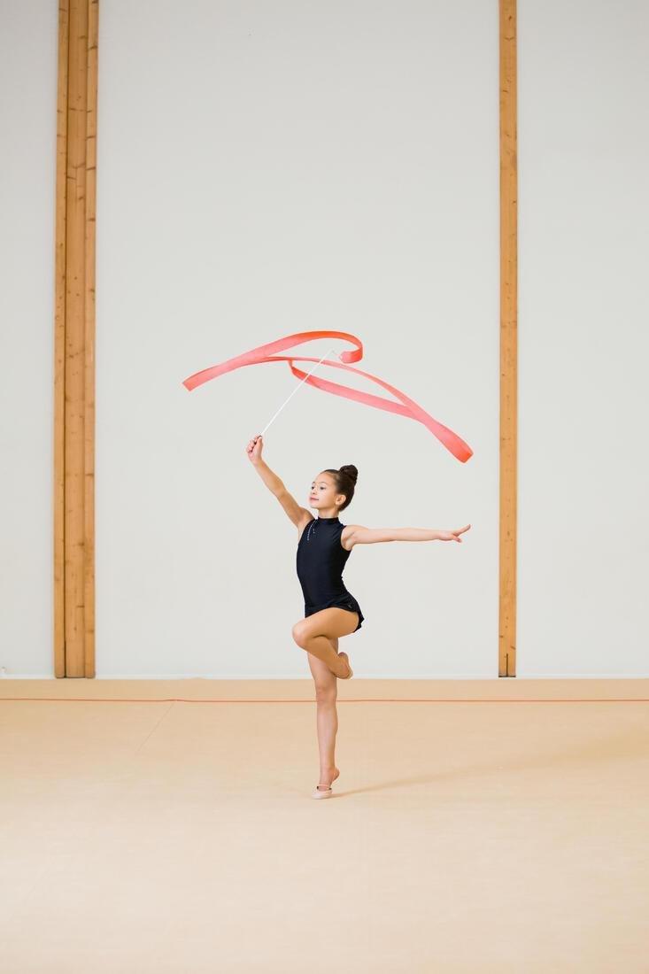 Rhythmic Gymnastics (RG) Ribbon, Fluo Coral Pink, No Color, large image number 7