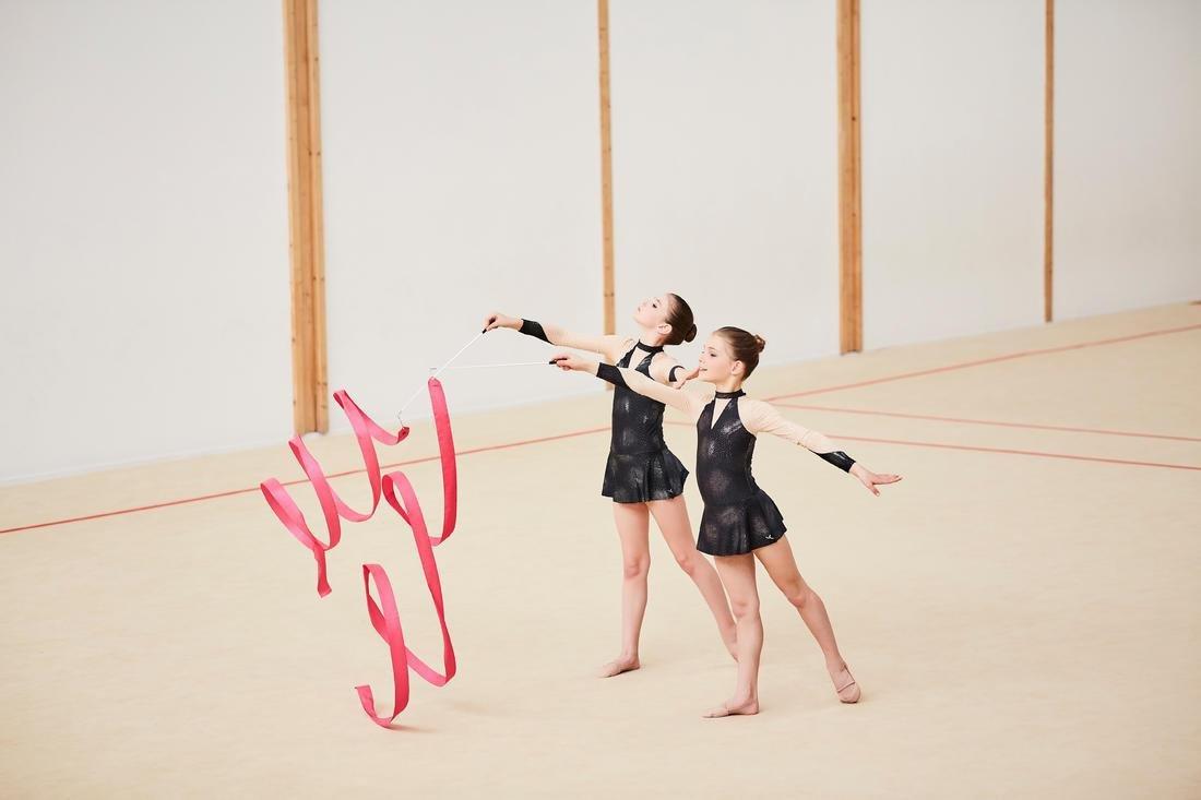 Rhythmic Gymnastics (RG) Ribbon, Fluo Coral Pink, No Color, large image number 13
