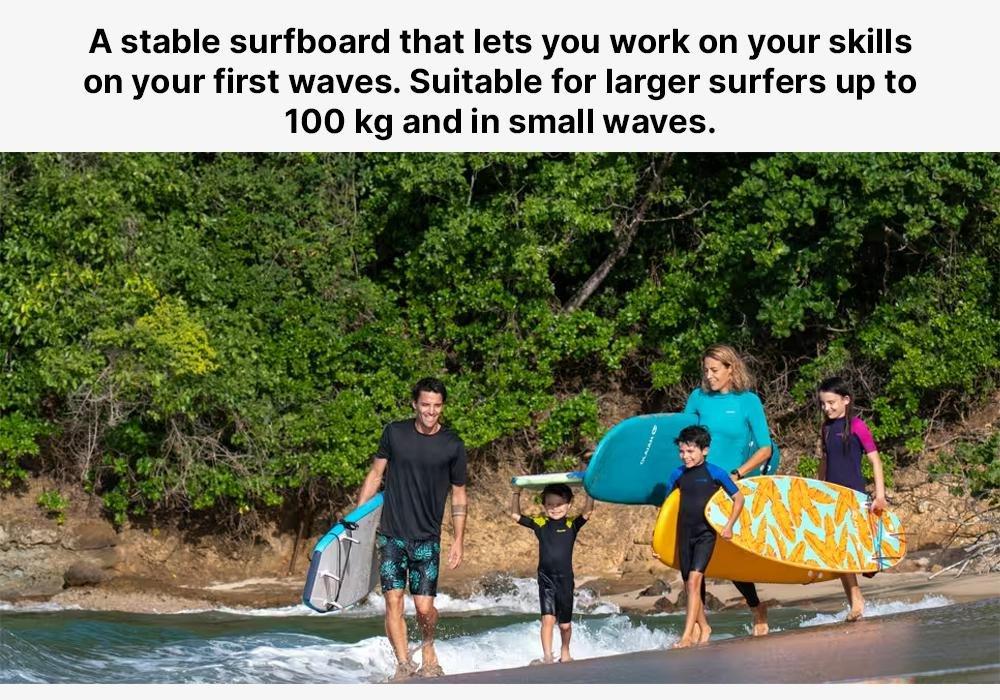 Foam Surfboard 100 6'8 Supplied With A Leash And 3 Fins., No Color, large image number 19
