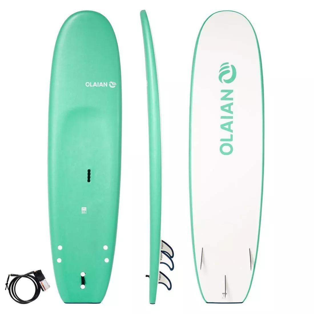 OLAIAN - Foam Surfboard 100 7'5'' With Leash And 3 Fin