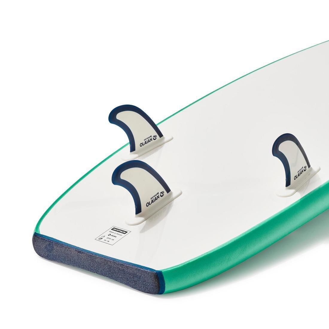 Foam Surfboard 100 7'5'' With Leash And 3 Fin, No Color, large image number 6