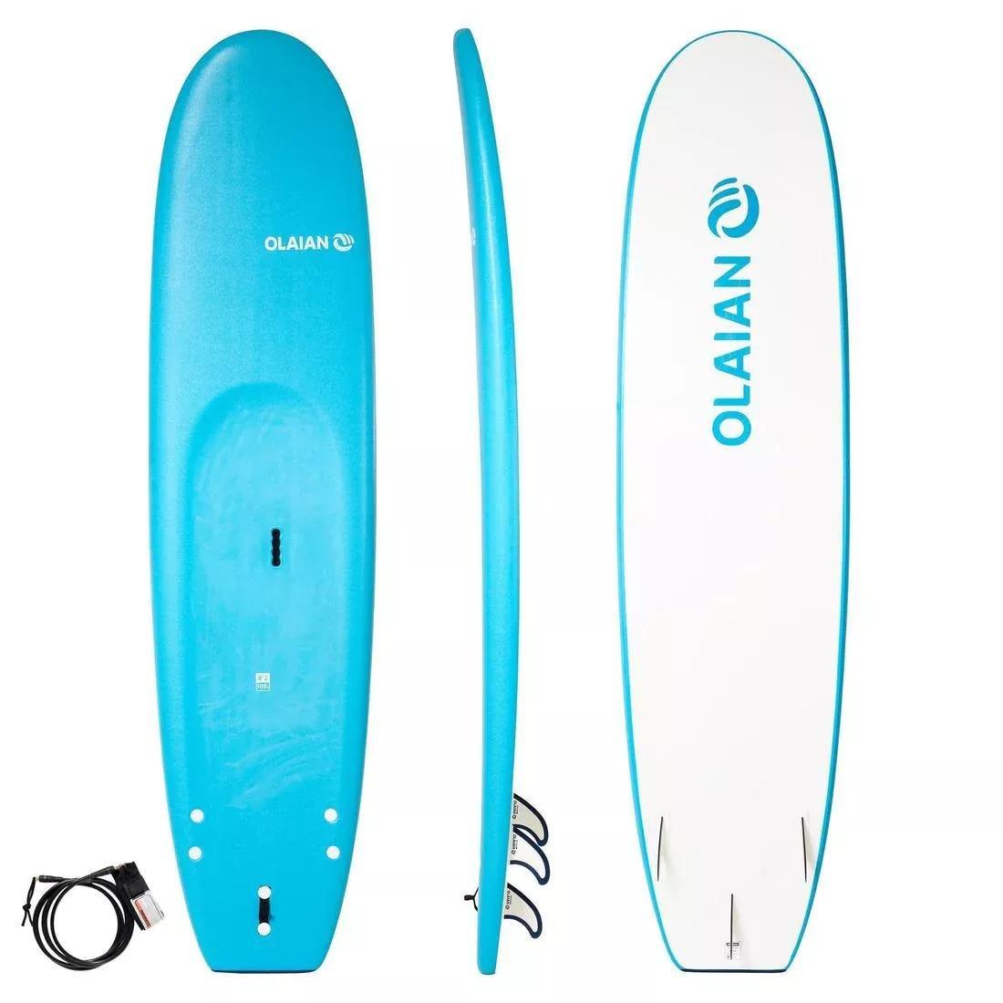 Foam Surfboard 100 8'2 Supplied With A Leash And 3 Fins., No Color, large image number 0