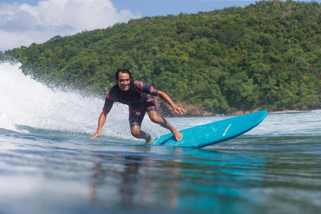 Foam Surfboard - 500 7'8 - Comes With 1 Leash And 3 Fins, Turquoise, No Color, large image number 9