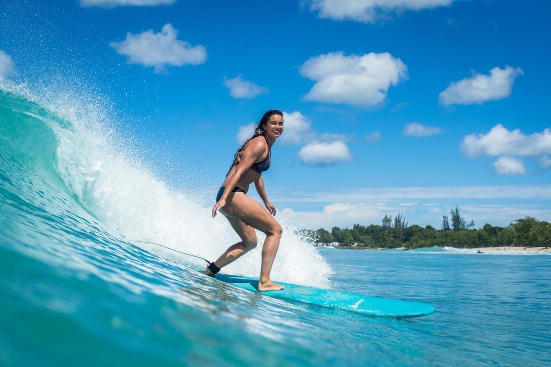 Foam Surfboard - 500 7'8 - Comes With 1 Leash And 3 Fins, Turquoise, No Color, large image number 13